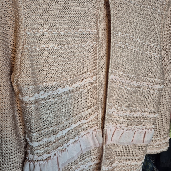 Ruby Rd. Blush Knit Ruffle Cardigan - Picture 8 of 8